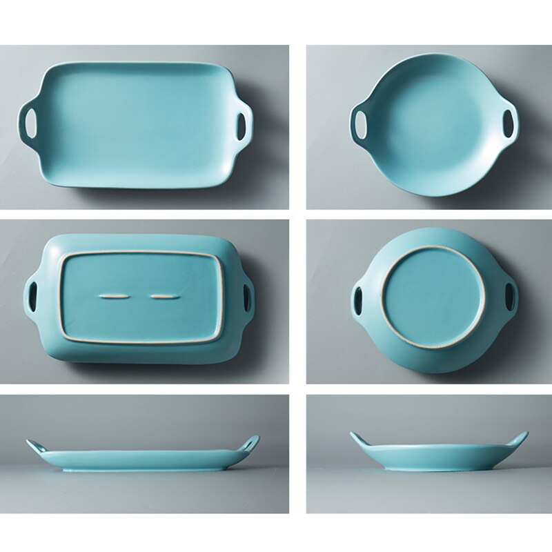 Japanese Simple Style Ceramic Ear Plate Dinner Breakfast Fruit Plate Food Tray Porcelain Home Restaurant Dinnerware 1pcs