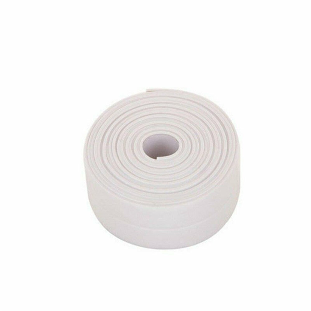 Cinta autoadhesiva para fregadero de cocina, resistente al agua, molde fuerte, blanco, gris, para bañera, tira de huecos de inodoro, sello de agua para piscina: White / 3.2x2.2CM