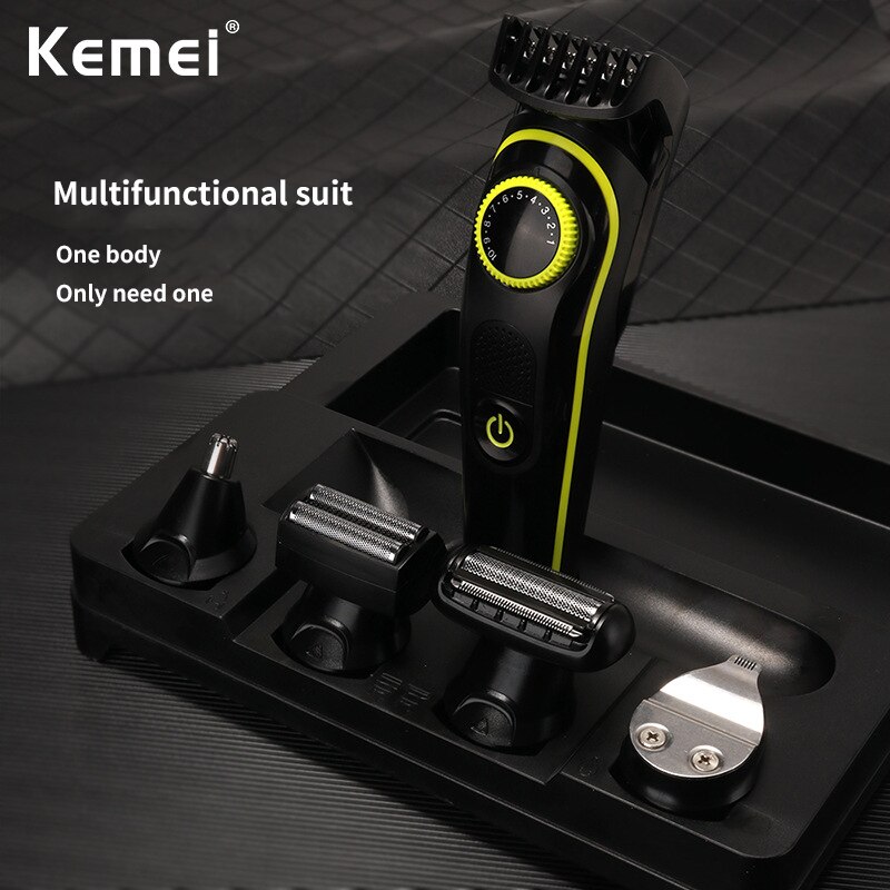 Kemei Km-696 5 in 1 Multifunction Hair Clipper Hair Trimmer Electric Beard Trimmer Hair Cutting Machine