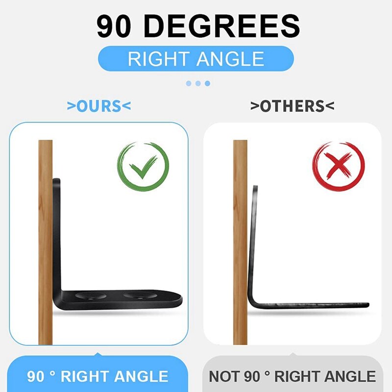 Support d&#39;angle L 24 pièces, support d&#39;angle droit à 90 degrés, supports d&#39;angle L pour étagères en bois, meubles armoire