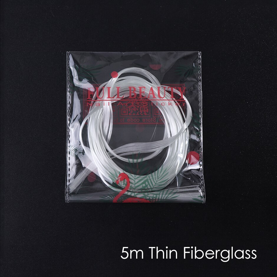 1m/2m/5m glasfiber för nagel akrylförlängning franska spetsformade spetsar glasfiber silke manikyrförlängningsset  ch1578: Tunn 5m