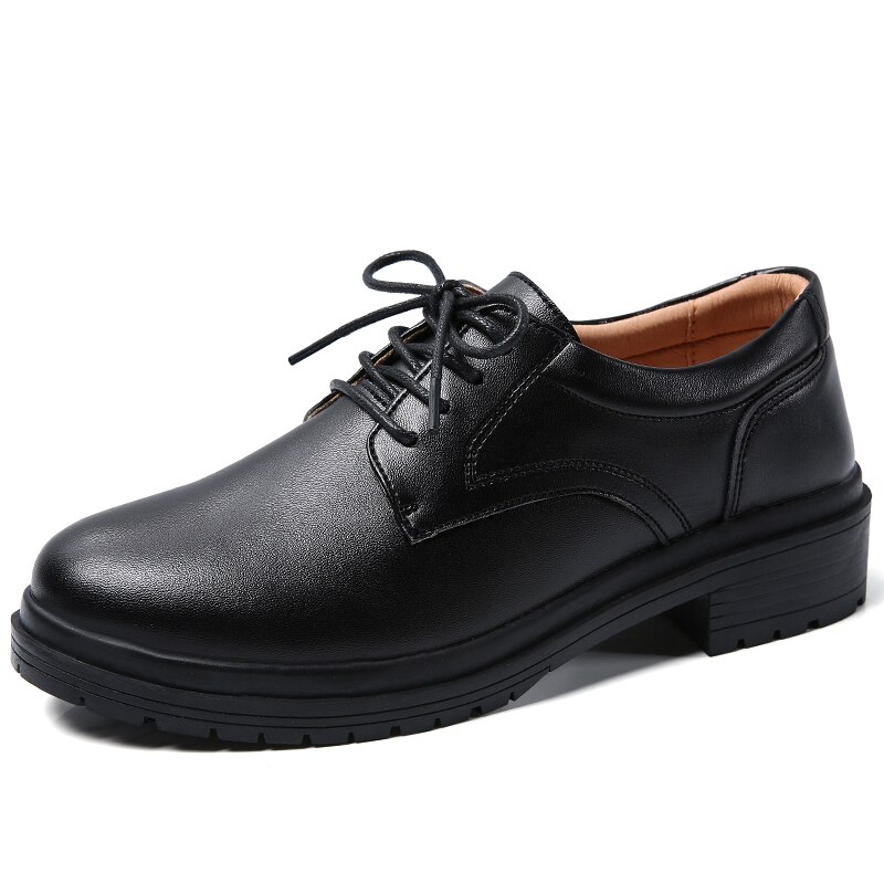 Vintage britisk stil oxford sko til kvinder rund tå snøre oxfords kvinder kontor karriere læder flade sko afslappet kvinde