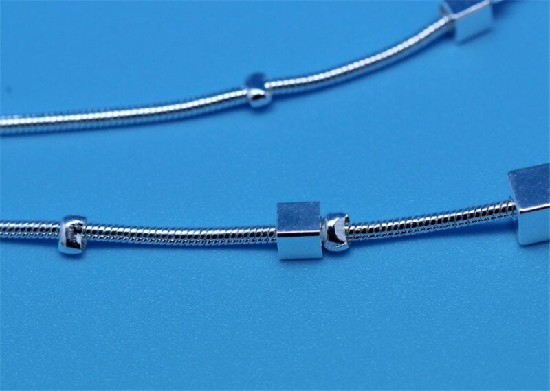 Top Meisjes Vierkante Enkelbanden Voor Vrouwen Sieraden Mode 925 Sterling Zilveren Armband Lady Accessoires Zilveren Bijou Lady