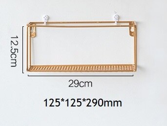 Organizador de rejilla de alambre, soporte de pared, color dorado y negro, organizadores colgantes de un solo nivel, malla de alambre Vintage: 29cm  Gold