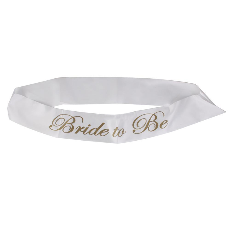 White & Gold Bride to be Sash Women Hen Night Bachelorette Bridal Shower Party