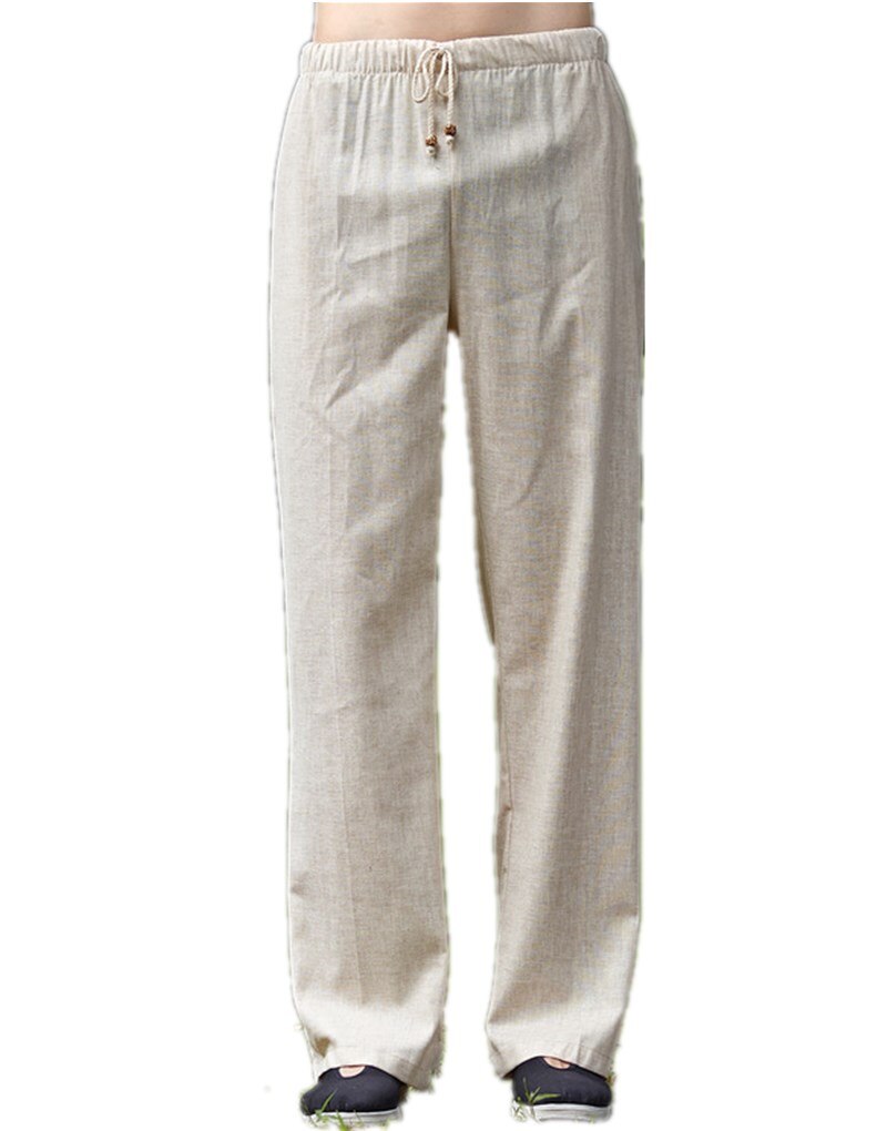 Style chinois tai chi pantalon KungFu pantalon kung fu Costume taiji pantalon hommes pantalon pour hommes 4 couleurs: Beige / L