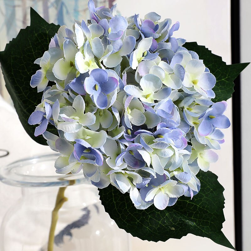 Artificial Silk Hydrangea Wedding Decoration Holding Flowers Single Hydrangea Flower Arrangement Accessories Diy Christmas Home: Deep Blue