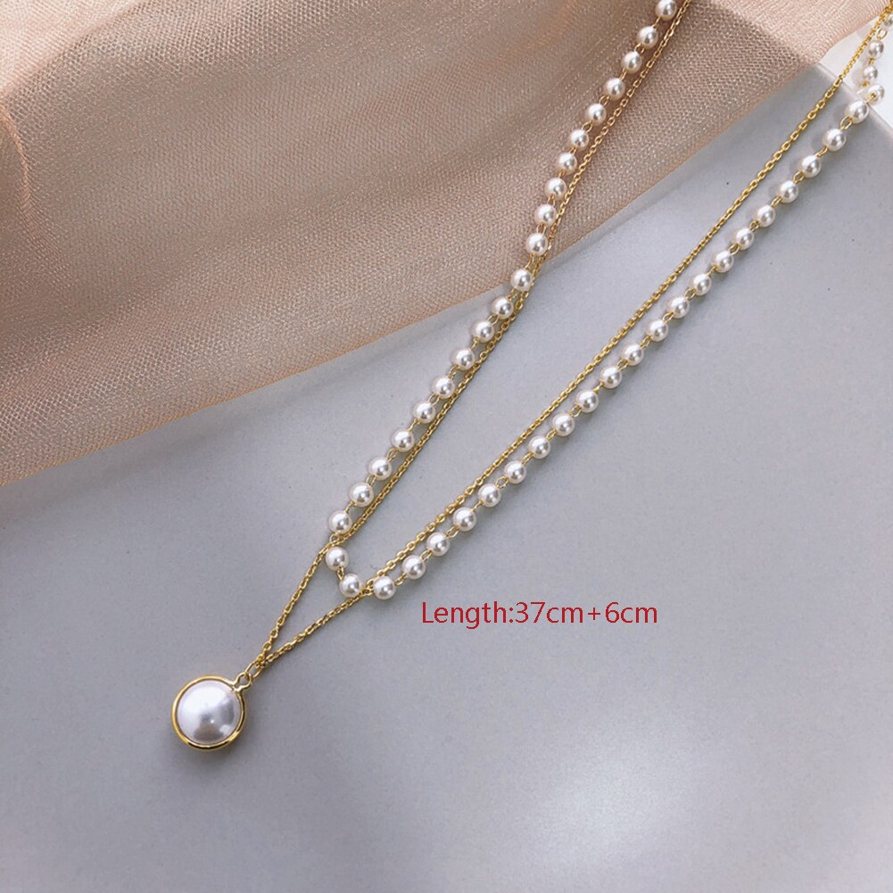 2020 nuovo Doppio strato Catena Dell'oro Della Collana Del Choker Delle Donne di Stile Coreano Collana Del Pendente Della Perla Gioelleria Raffinata E Alla Moda Collare