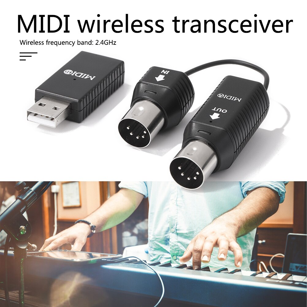 2.4GHz Guitar MIDI Wireless System Receiver Transmitter Wireless Guitar Bass System Built-In Rechargeable Guitar Transmitter