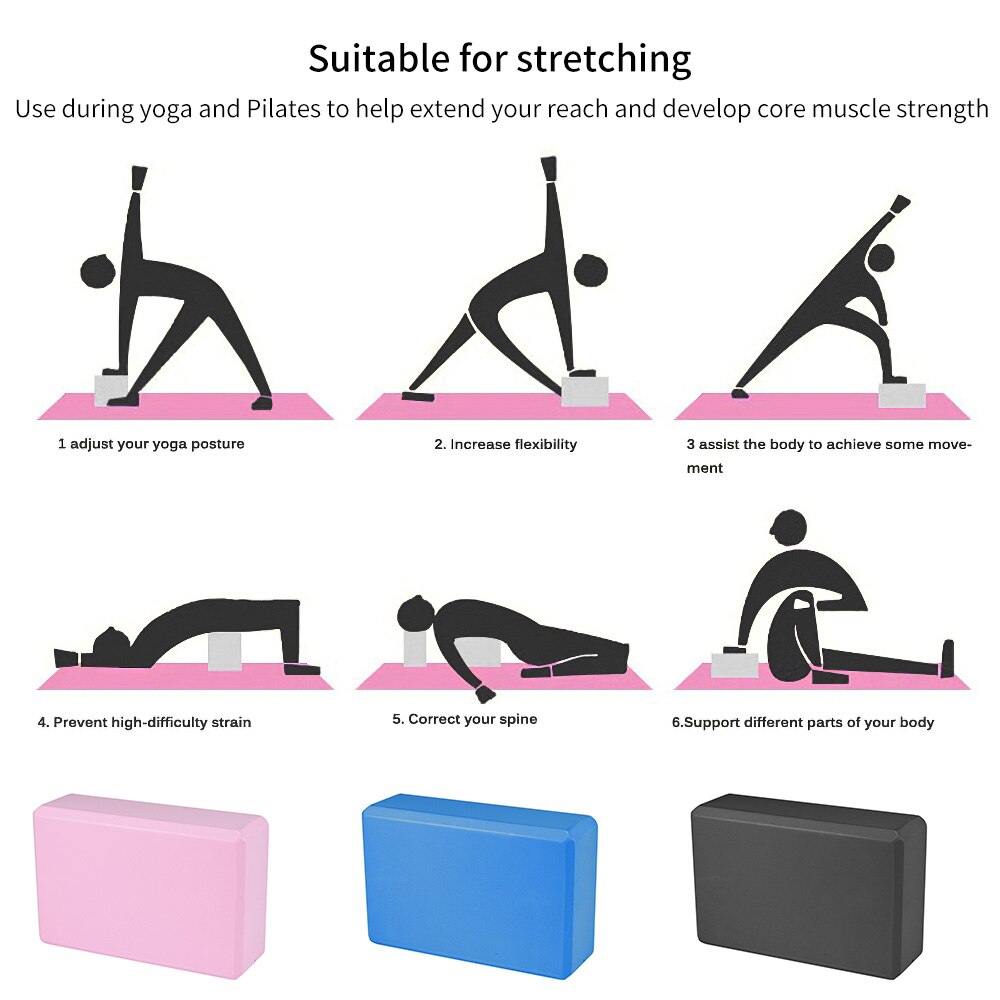 Yoga skum murstein trening trening fitness sett verktøy eva yoga bolster pute pute stretching kropp forme sunn trening