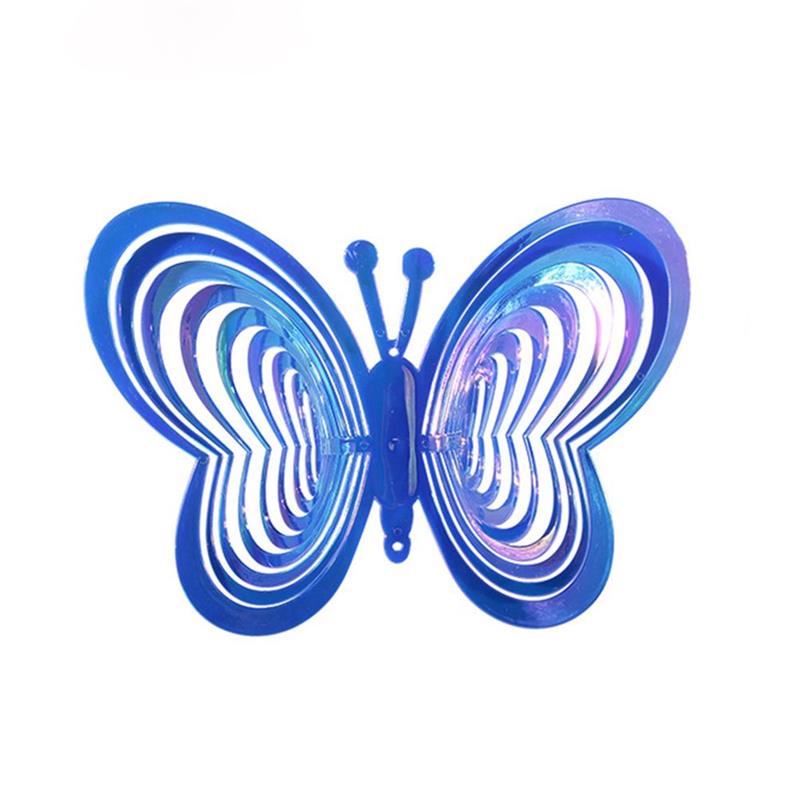 Wind Chimes Spinning Wind Chime for Outdoor Hanging Garden Balcony Balloon Butterfly and Bird Windmill Decoration: blue