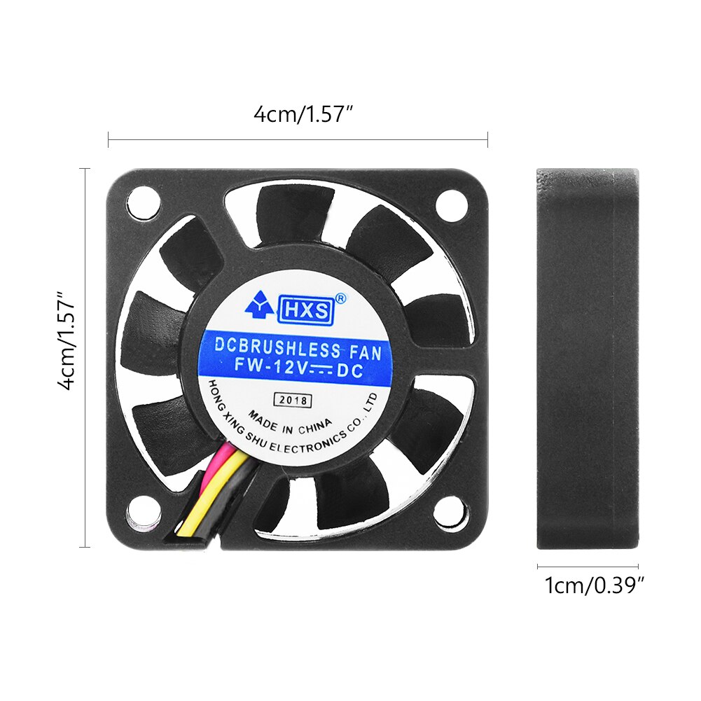 Ventilador de refrigeración para ordenador y PC, ventilador de escape disipador de calor de 4900-6050 RPM, bajo ruido, 3 pines, 9 cuchillas, CC de 12V, 40x40mm, 28 DB,