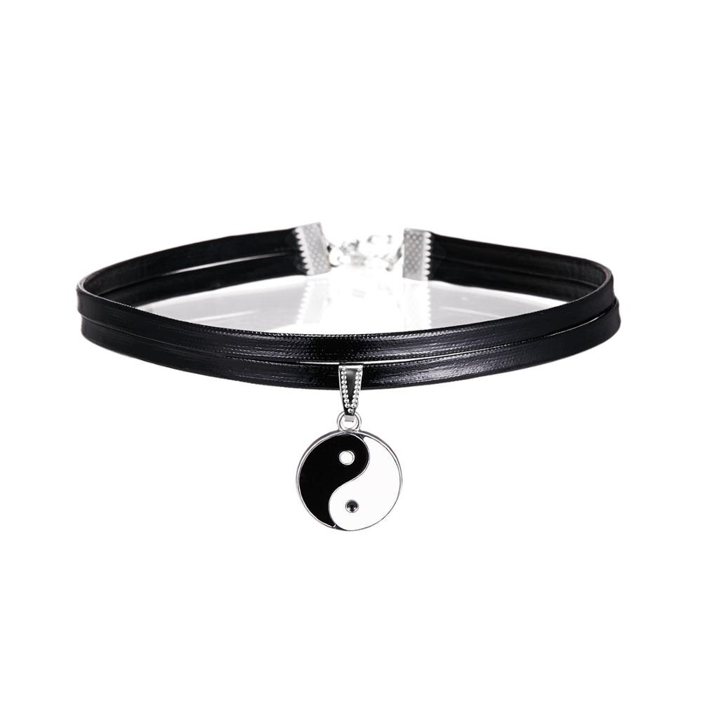 Choker Ketting Zwart Kant Fluwelen Strip Vrouw Kraag Partij Sieraden Ketting Handgemaakte Lederen Touw Sneeuwvlok Ster Sleutelbeen Keten
