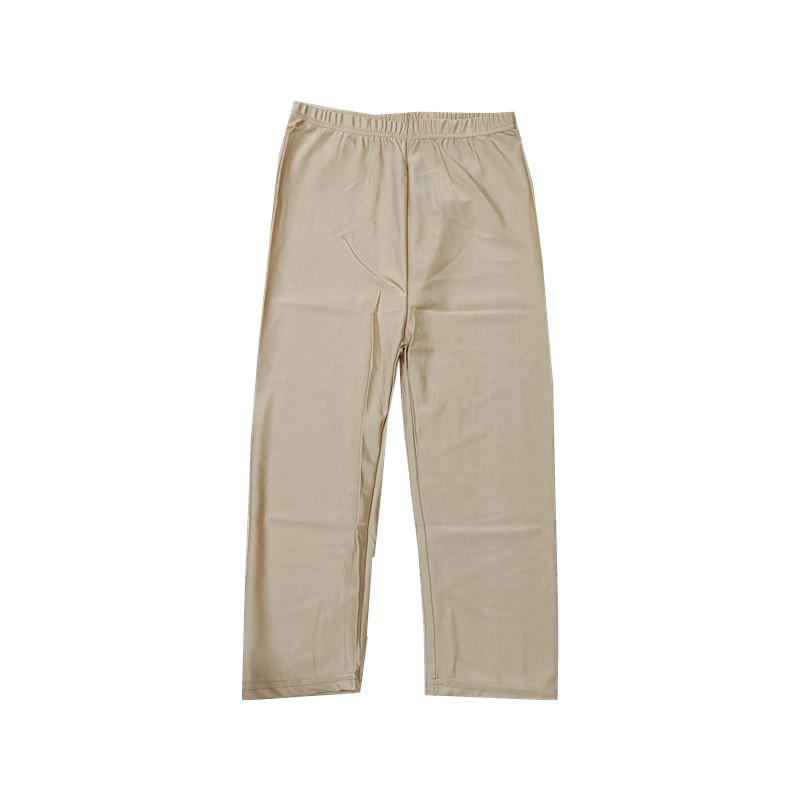 Dam sommar fluorescerande färgade smala capri-leggings glansiga stretchiga strumpbyxor glansiga ogenomskinliga neonleggings för flickor 50-80kg vikt: S / Guld-