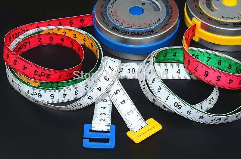Aluminum BMI measure tape BMI calculator body measure tape 50pcs/lot