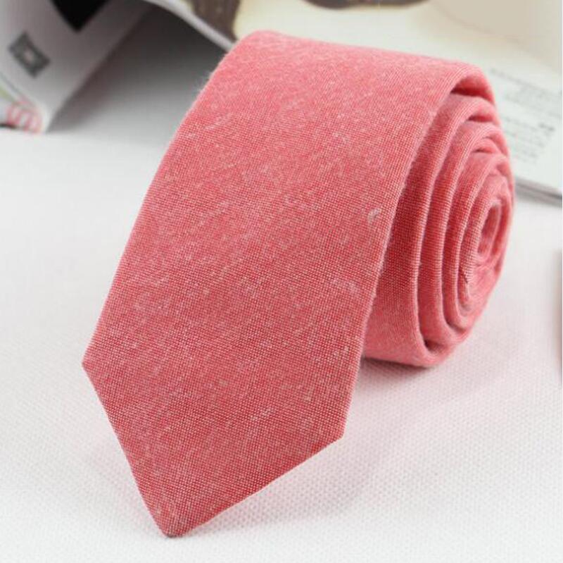 Rbocott bomuldsbånd solid slips 6cm slank slips mænds afslappet slank hals slips blå grå grøn rød til mænd forretnings bryllup: 07