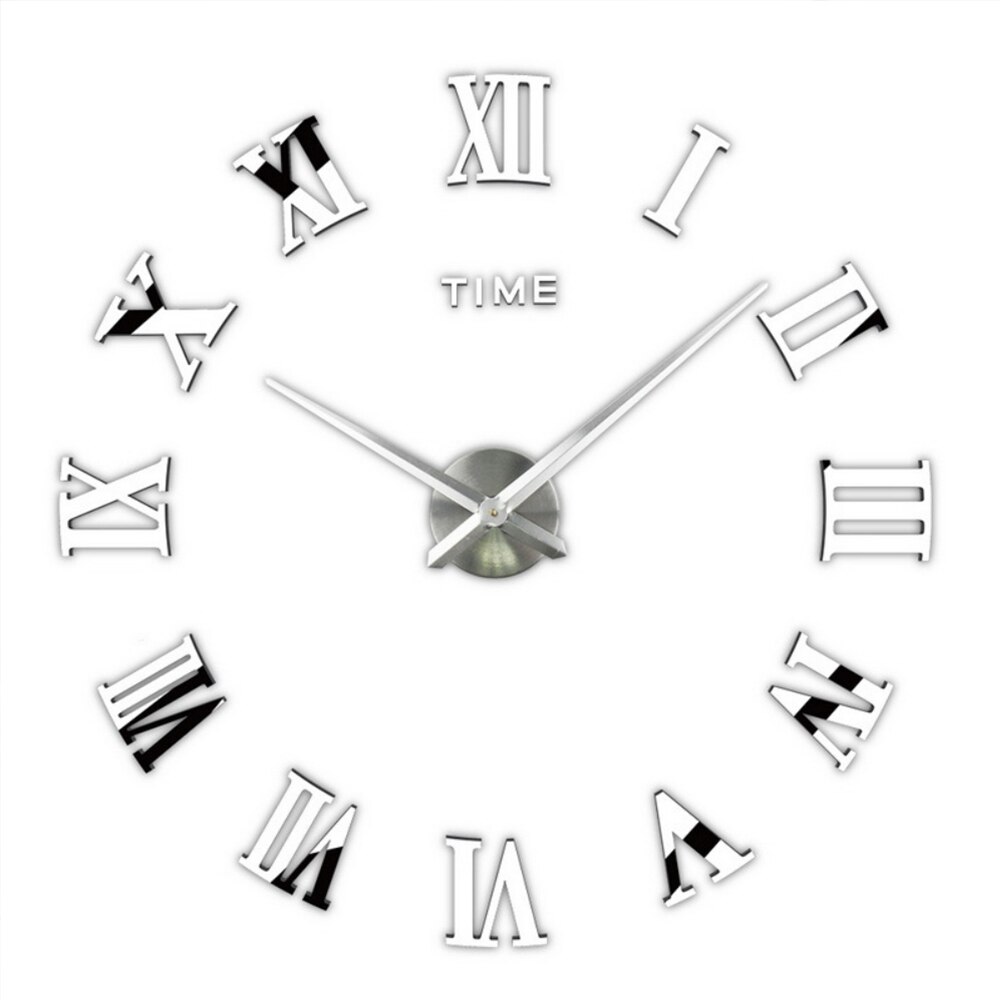 Moderne grote wandklok woonkamer romeinse cijfer sticker uniek groot digitaal horloge diy decoratie wandklok kunst sticker stickers ho: Wit