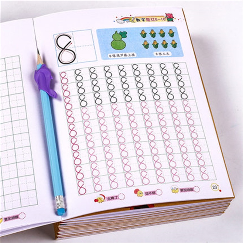 Children’s numerals copybook preschool calligraphy... – Grandado