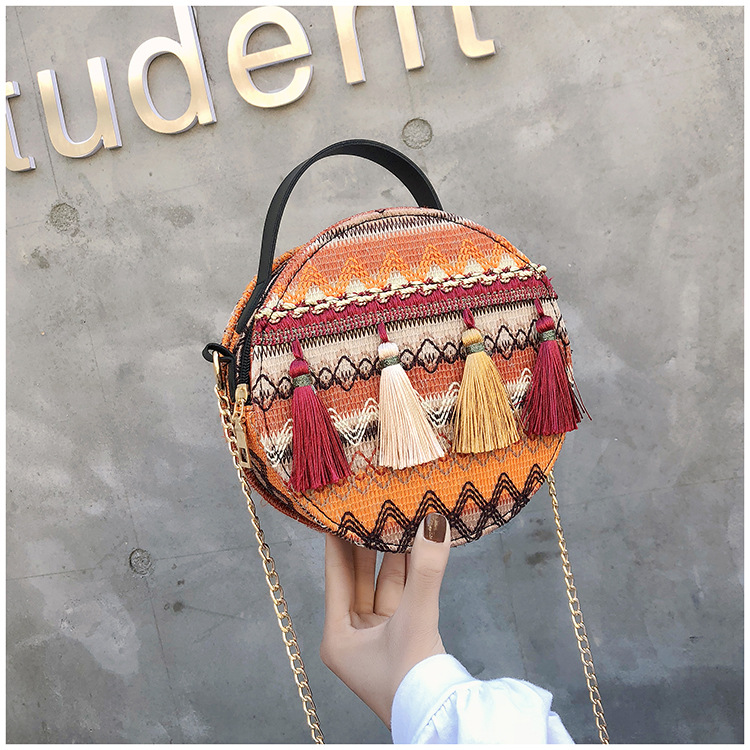 New Rattan Bag Ins rattan bag Women's Bag Diagonal Beach Bag Straw Women's Bag Shoulder Bag
