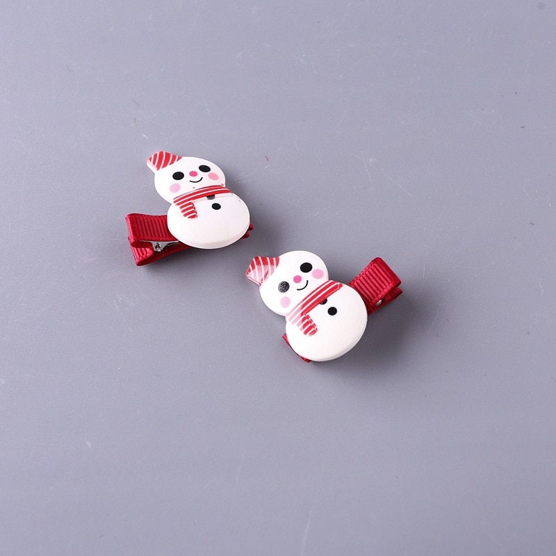 Baby Haar Clips Leuke Snap Clip Pins Kerstmissneeuwman Kerstman Kleur Haarspeldjes Kinderen Meisjes Haarspelden BB Clips: K