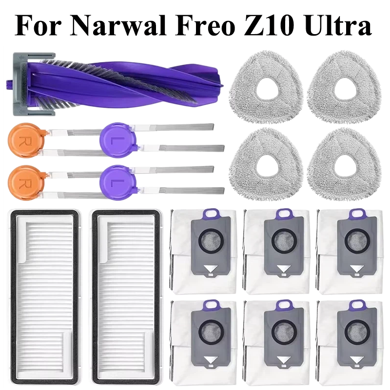 Reserveonderdelen voor (Narwal Freo Z10 Ultra / YJCC025) robotstofzuiger: hoofdborstel, HEPA-filter, dweil, stofzak, accessoires