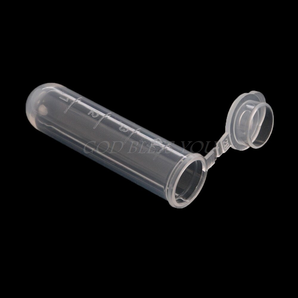 50PCS 5ml Plastic Clear Laboratory Test Centrifuge Tubes Snap Cap Vials Sample Lab Container Laboratory