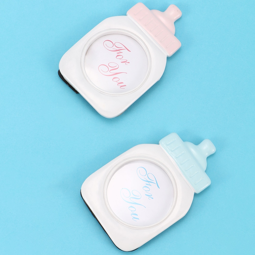 Cadre Photo en forme de bouteille pour bébé, joli ensemble bleu ou rose, pour fête prénatale, fournitures mignonnes d'anniversaire pour enfants