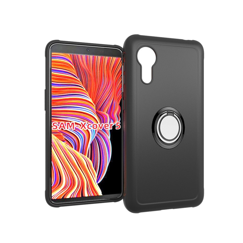 Soporte de anillo trasero para teléfono móvil Samsung Galaxy Xcover 5 Xcover5 SM-G525F, funda de silicona suave de TPU para Smartphone