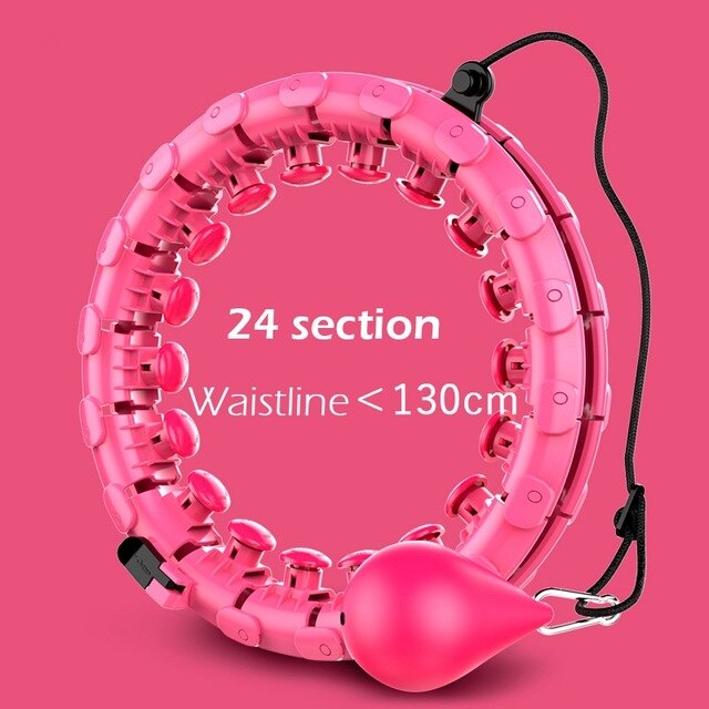 Thin Waist Smart Sport Rings Detachable Adjustable Auto-Spinning Circle Abdominal Exercise Gym Fitness Equipment Home Training: Pink-130cm