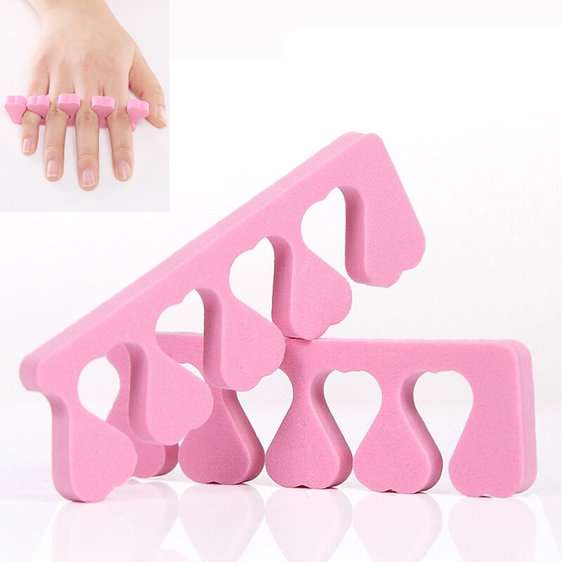 10 stk/pak pink finger splitter blød svamp nail art tæer separatorer negle gel uv værktøj polish manicure pedicure værktøj