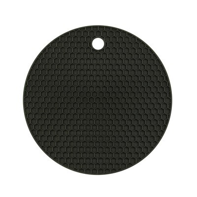 Ronde Hittebestendige Siliconen Mat Drink Cup Onderzetters Antislip Pannenlap Tafel Placemat Keuken Accessoires Onderzetters: Black