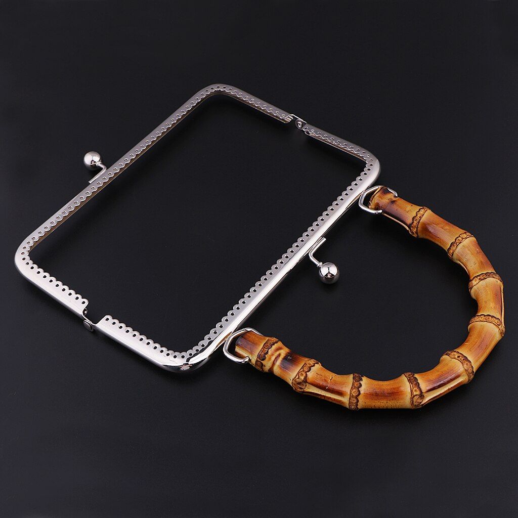 20/25/27cm Metal Purse Bag Frame Kiss Clasp Lock With Bamboo Shaped Handle