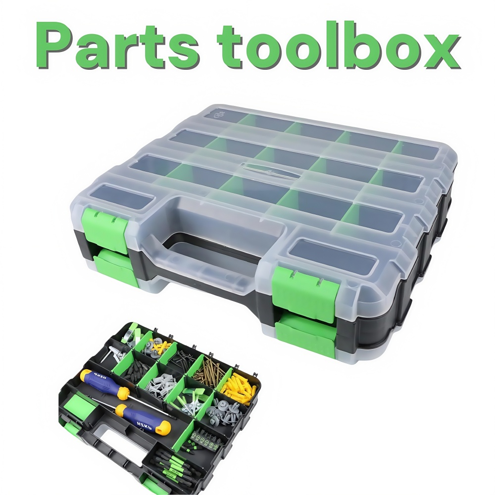 Tool Storage Box Hard Case Box - Tool Box Organizer Screw Organizer with Compartments & Lid, Hardware Toolbox Organizadores: Yellow & Black