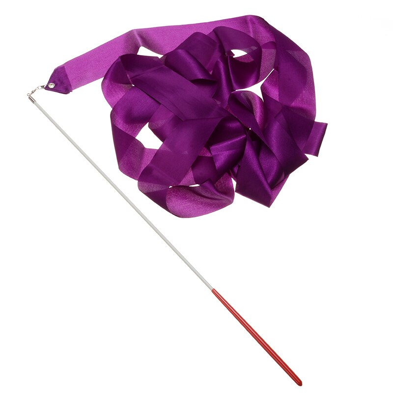 Nieuw 4M Art Gymnastiek Ballet Dansen Twirling Lint Staaf Streamer Stok Baton Multicolour: Purple