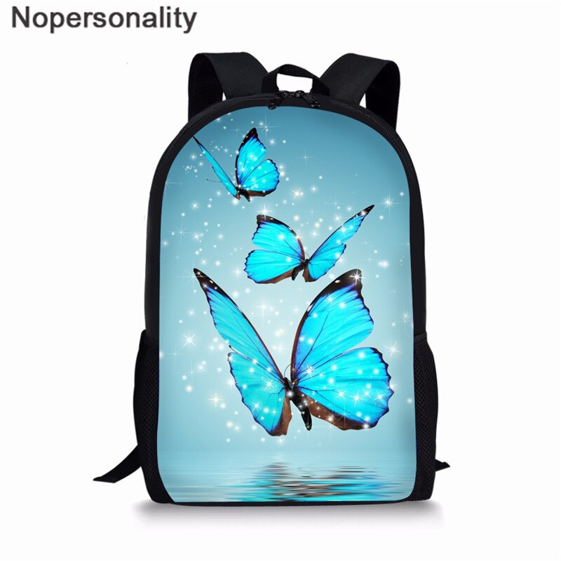 Nopersonality Beautiful Backpack for Women Girls School Bag Sets Colorful Butterfly Prints Teenage Bag Pack Kids Rugzak Mochilas