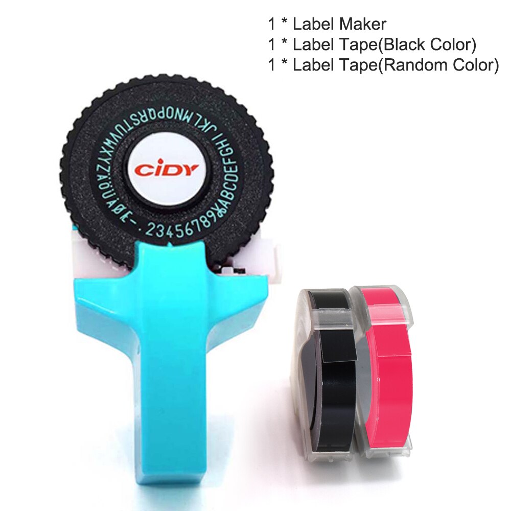 Etichettatrice manuale portatile fai da te 3D goffratura etichetta scrittore stampante macchina da scrivere con plastica PVC 9mm etichette nastri macchina per scrivere: cielo blu