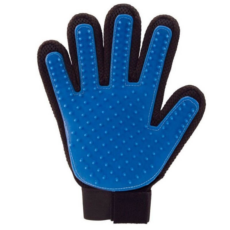 Gant de poils de chien par ultrasons | Brosse pour poils d'animaux, peigne de chien, brosse pour poils d'animaux, toilettage de chats, nettoyage des vrais doigts à usage domestique: dark blue right hand