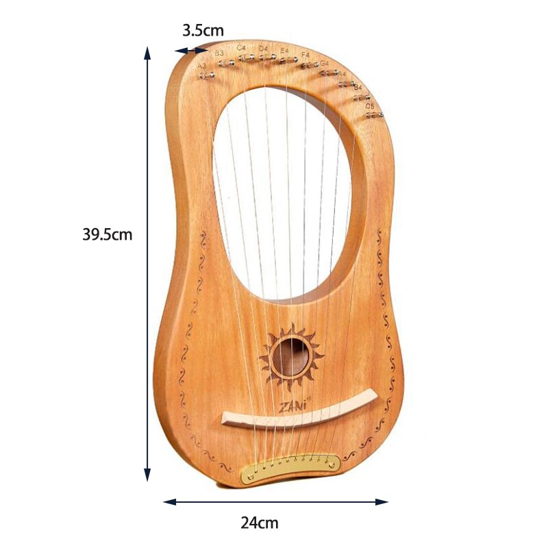 ARPA ZANi Lyre, violín griego, arpa de Lira de 10 cuerdas con bolsa de transporte, llave de afinación, para niños, principiantes, amantes de la música, adultos, Etc.