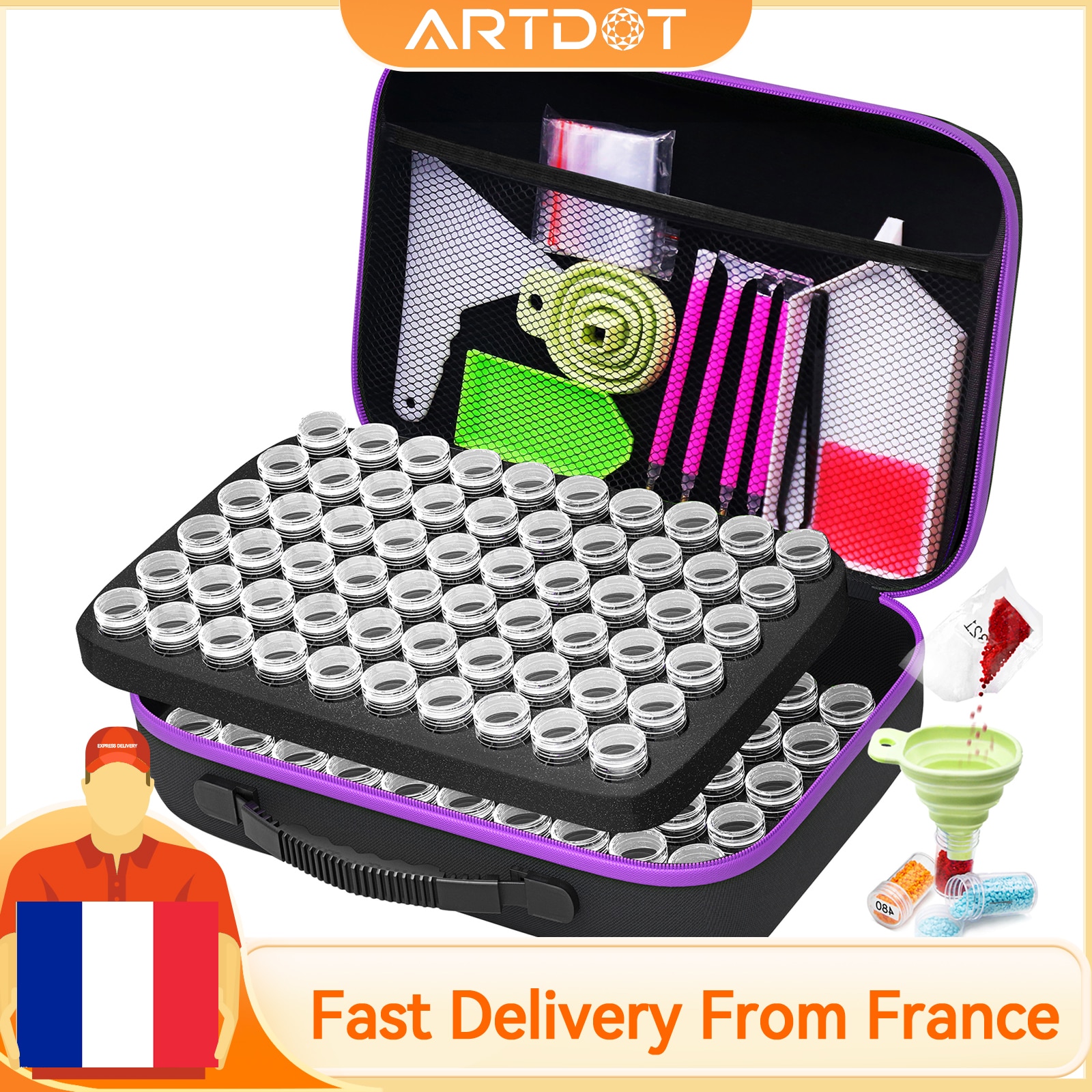 Diamond Painting Storage Box Container 120/60/30/15/7 Slots with Accessories Tools Kits for Beads Diamonds Rhinestones Storage