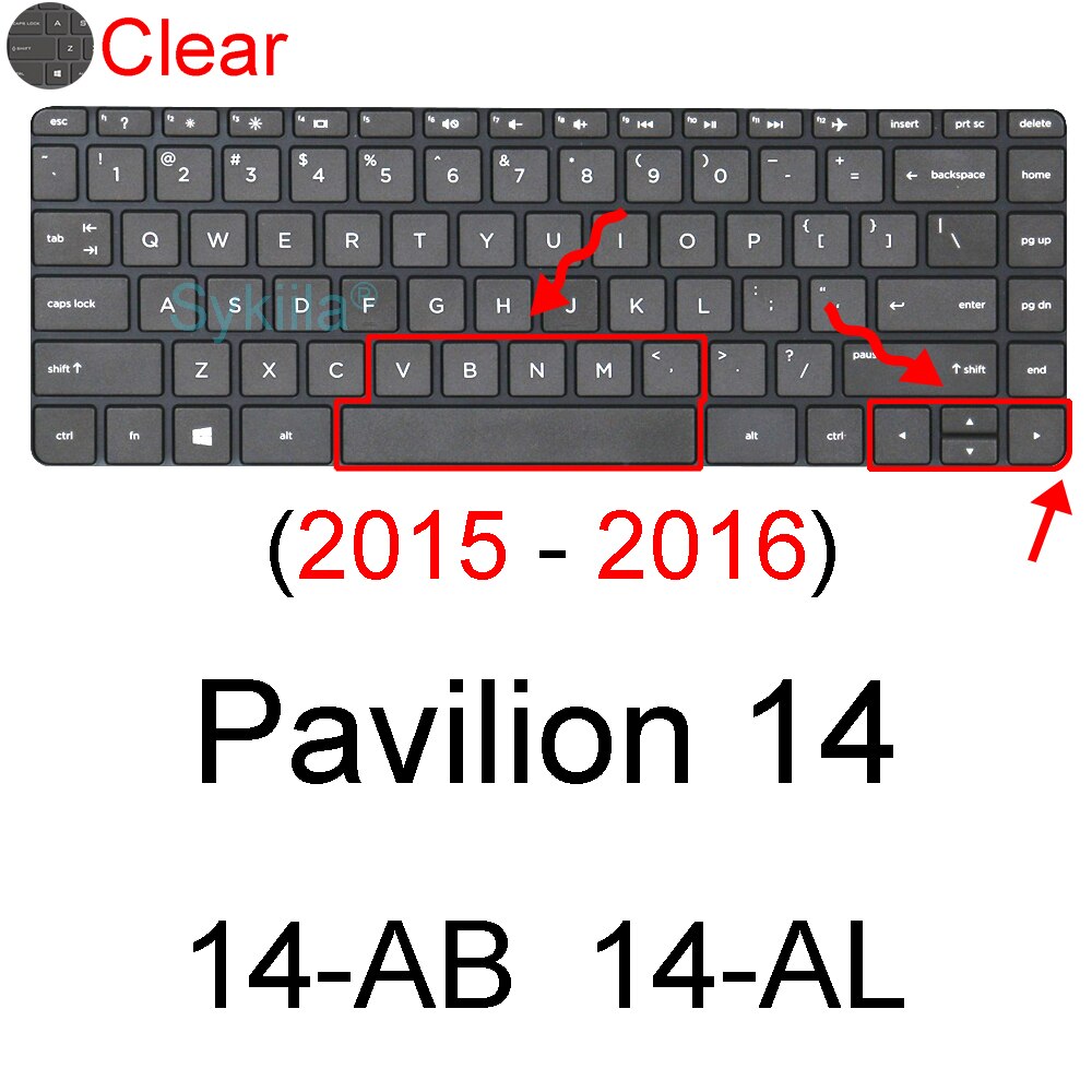 Keyboard Cover for HP Pavilion 14 X360 14t Touch 14t-dv 14t-dw 14t-dy 14-BA 14-BF 14-AB Silicone Protector Skin Case Accessories: Clear 2015-2017