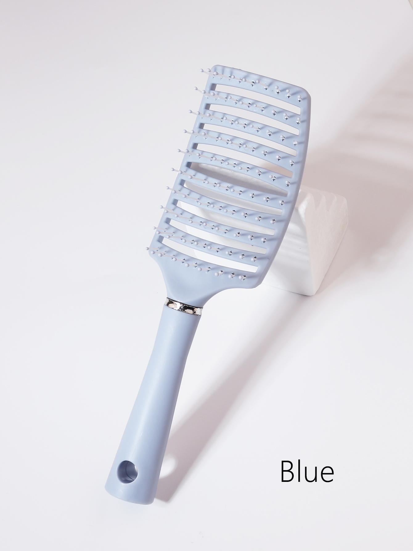 1 pieza de peine de masaje, cepillo de pelo ahuecado, peine de masaje del cuero cabelludo, herramienta de peinado de secado, especial para pelucas de cabello real: Azul