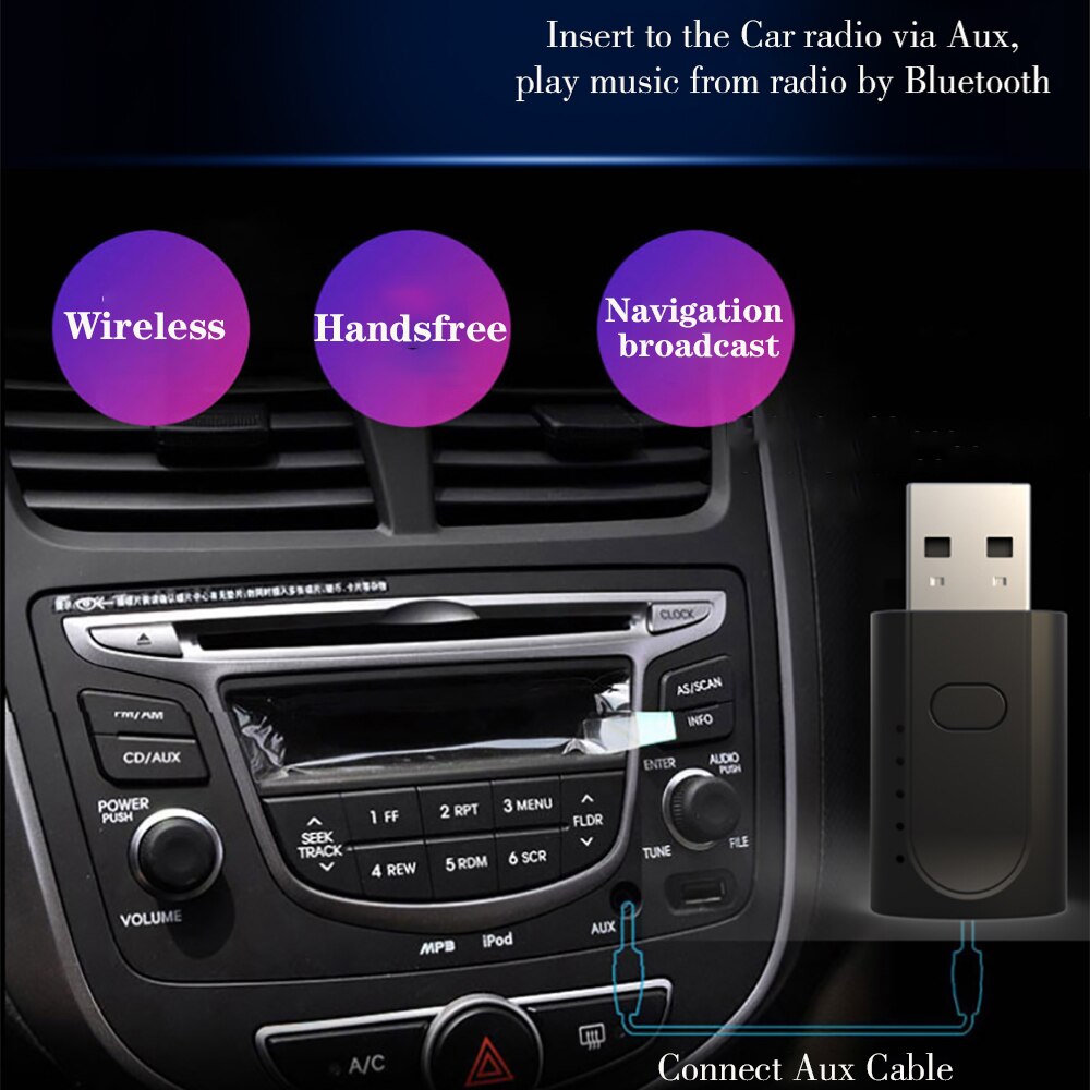 Tebe 4 In 1 Usb Bluetooth 5.0 Audio Adapter Draadloze Stereo Muziek Ontvanger Zender Usb Geluidskaart Voor Pc Tv auto Speaaker