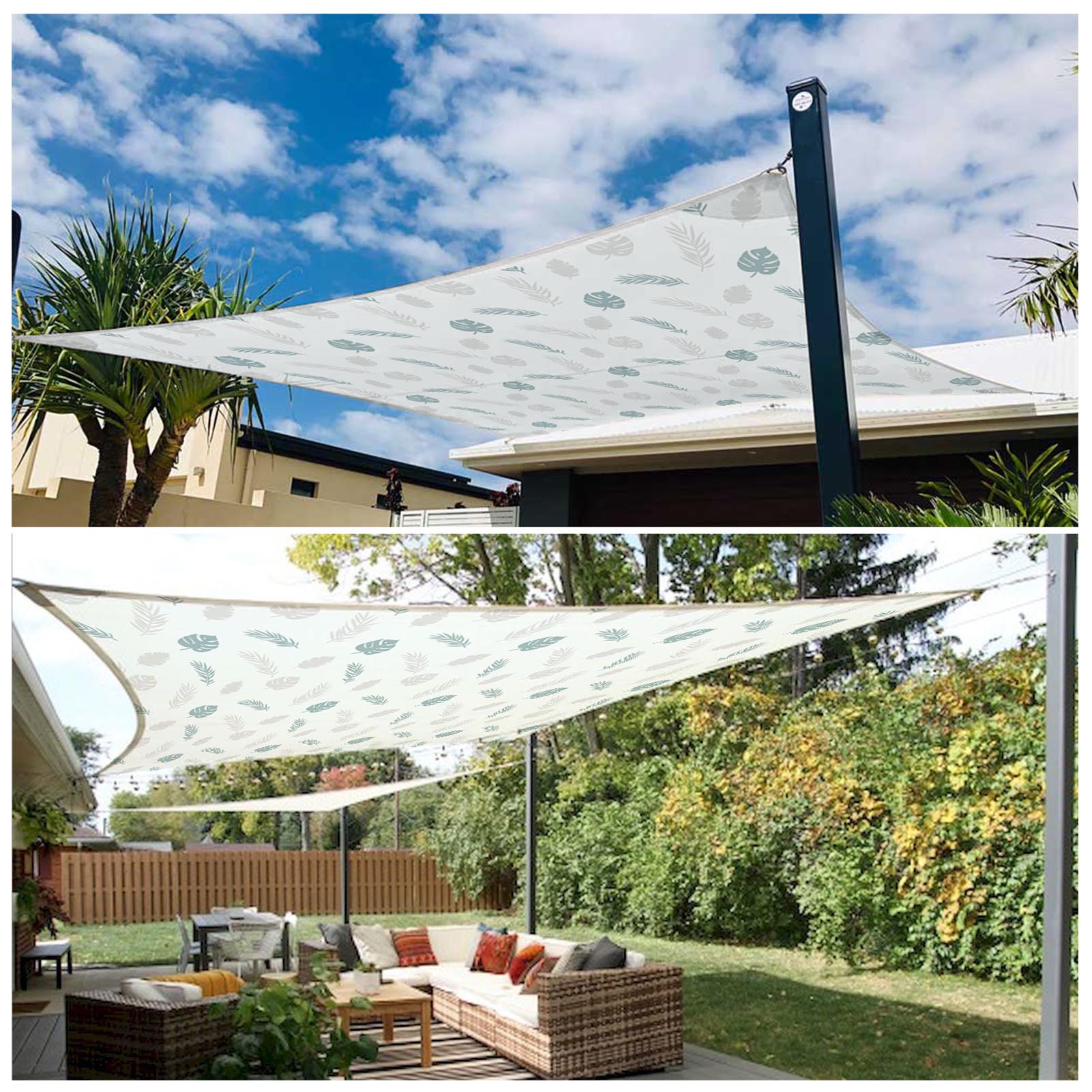 Small Fresh Printing Shade Sail Garden Swimming Pool Shade Sail Courtyard Square Sail Awning Rainproof Outdoor Tools