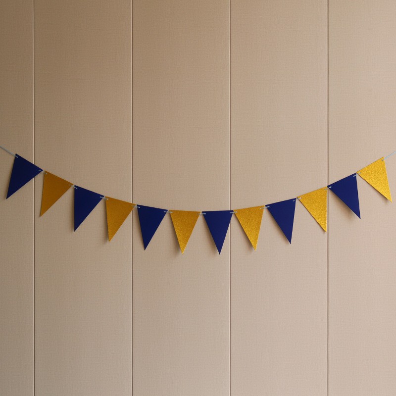 Globos de látex de color azul real, dorado y Beige, decoraciones colgantes para de cumpleaños de niño, bandera de papel, pompón, flor, corazón, guirnaldas con borlas: Azul oscuro