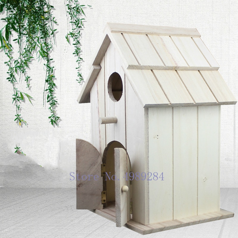 Wooden Bird house Breeding box Parrot nest Bird's nest Home outdoor garden decoration accessories Handmade wooden house