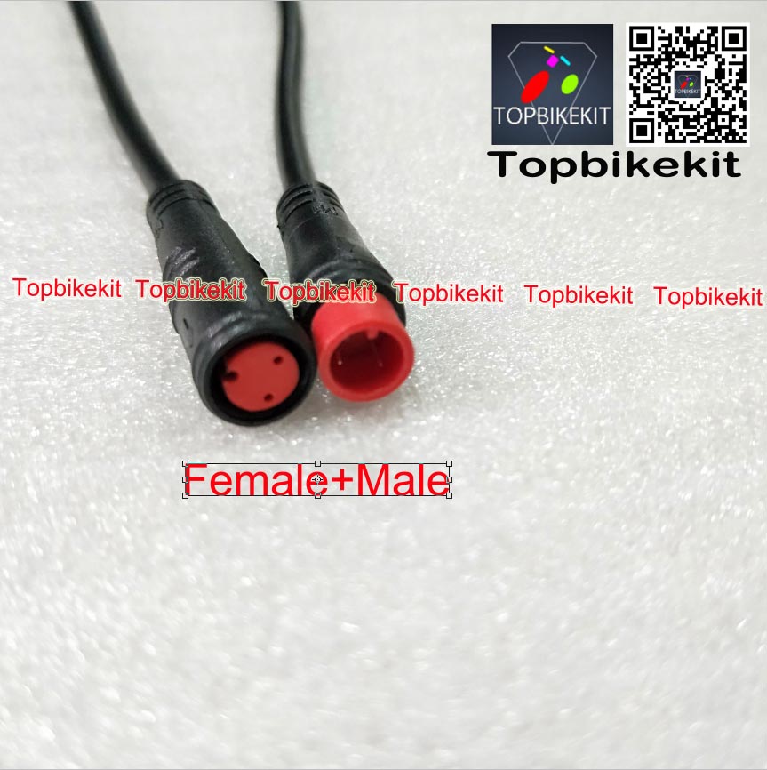 Julei 2pins waterproof cable connector male or female for ebike brake lever 55cm ebike parts: Male and Female