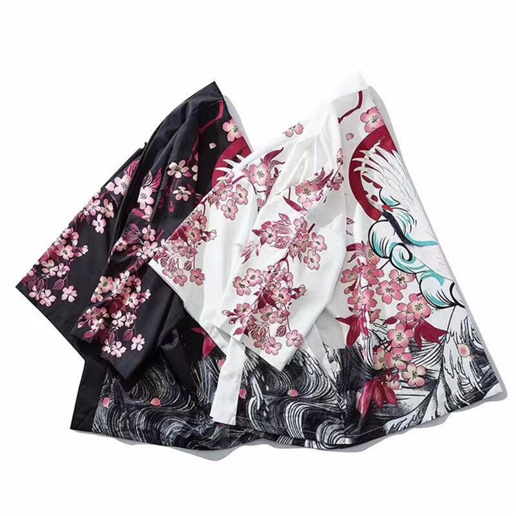 Camisas tipo Kimono hawaianas holgadas para hombres, blusa Social de verano para hombres, camisas de manga corta , camisas masculinas de talla grande