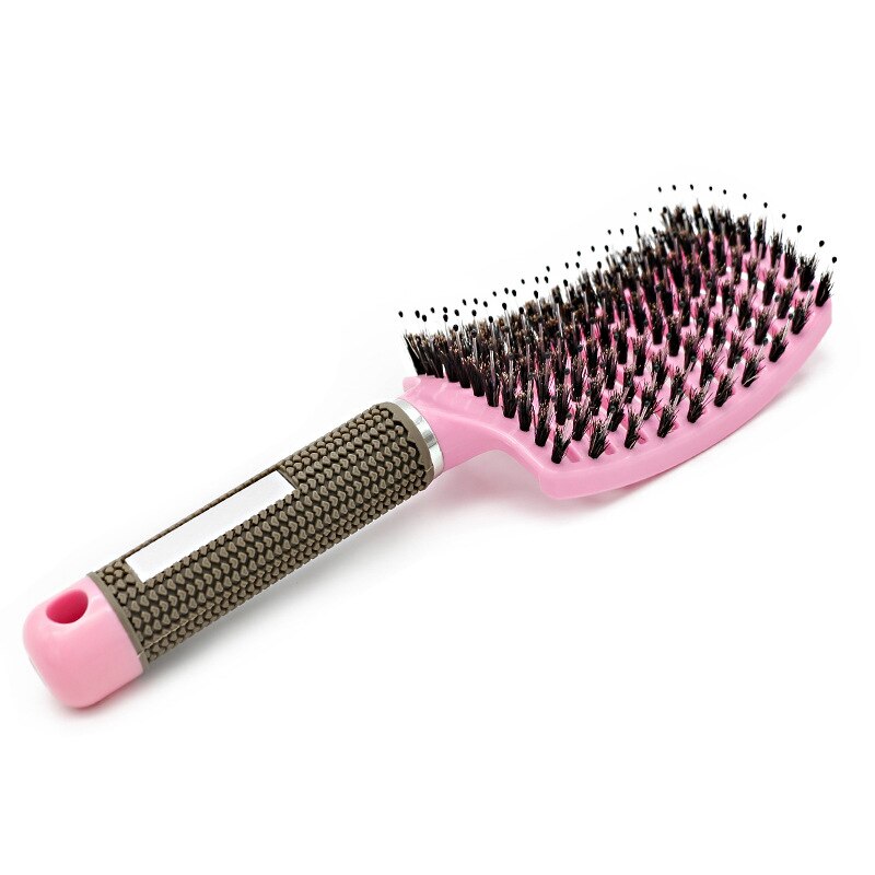Børstet hårbørste kvinder våd kam hårbørste værktøjer kam frisør frisørbørste til hårmassage hårbørste: Lyserød