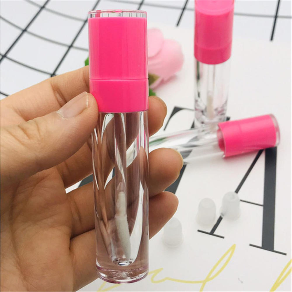 1 stuks abs lipgloss tube lege plastic ronde lippenbalsem tubes transparante fles kleine lippenstift samples diy cosmetische tools 8ml: Rozenrood