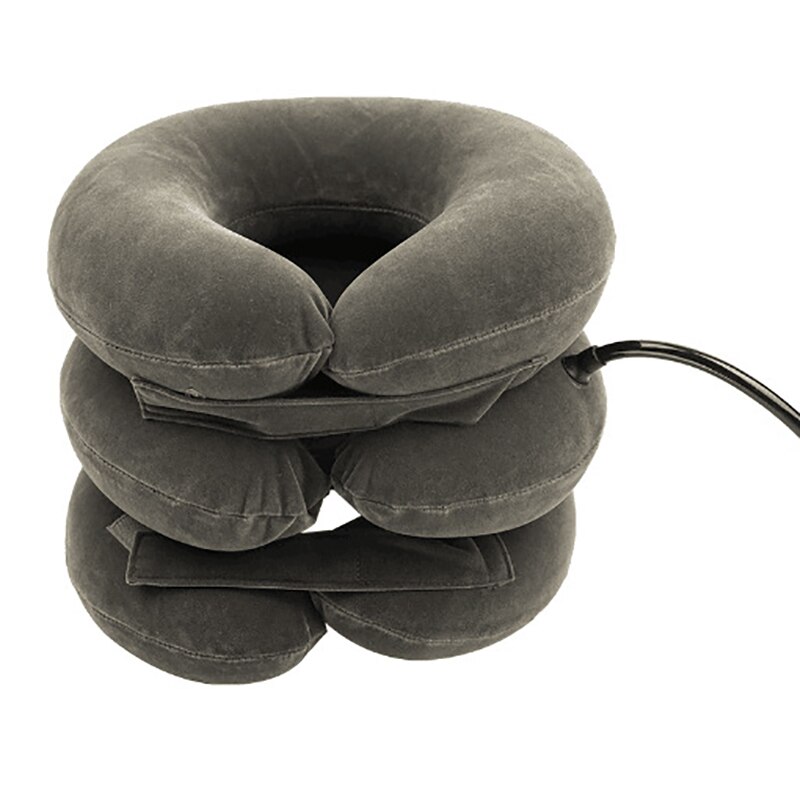 Neck Stretcher Air Cervical Traction Orthopedic Pillow Collar Pain Relief: gary green